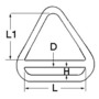 Triangle with bar for sail ties